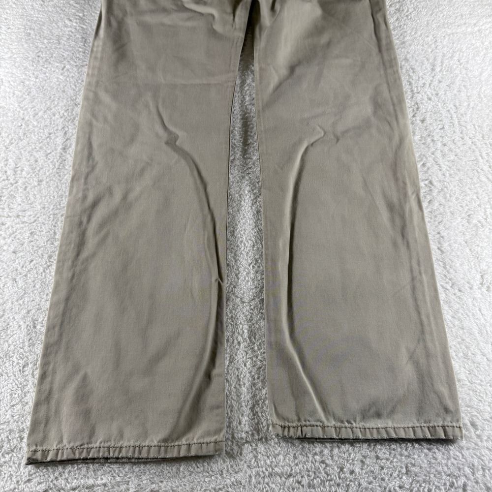 Levis 514 Pants Mens 36x34 Khaki Straight Chino Tan White Tab School 5 Pockets - Picture 11 of 12